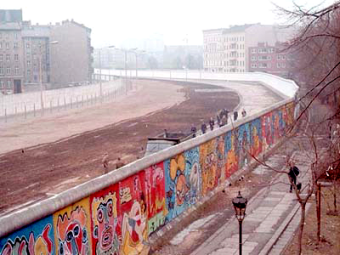"No Man's Land" on the Berlin Wall, which seperated East Berlin from West Berlin from 1961 to 1989; 136 East Germans lost their lives trying to cross
